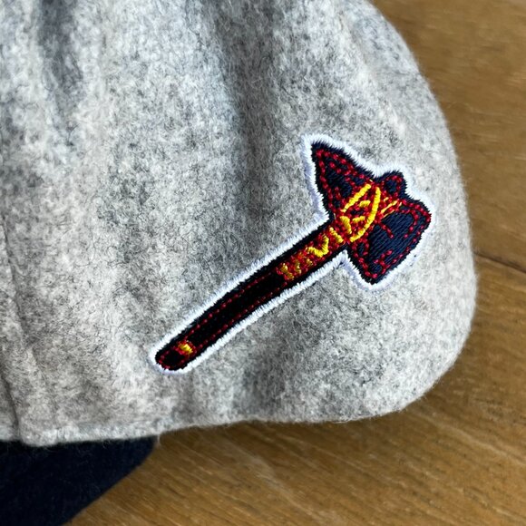 MITCHELL & NESS ATLANTA BRAVES MELTON WOOL PRO PINCH SNAPBACK HAT NEW - Picture 4 of 5
